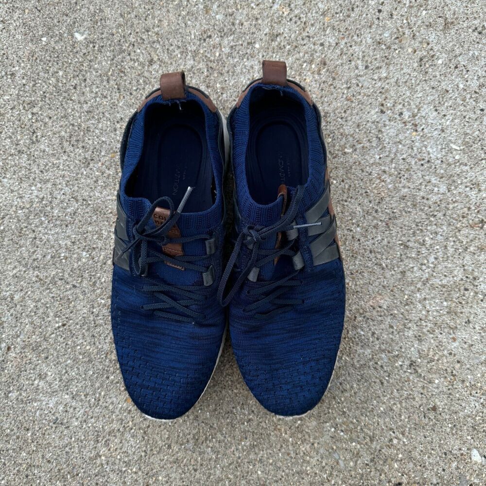 Cole Haan GrandMøtion Sneakers Mens 9.5 Navy In/Peony‎ Woven Casual Shoes C27735 - Picture 2 of 11